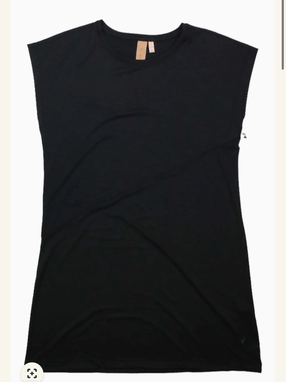 INDYEVA Black Vivaz Asymmetrical Seam Cap Sleeve Tee Dress